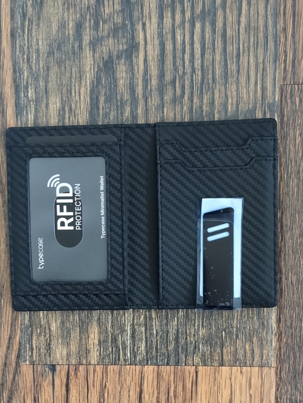 Mens Black RFID Small Magnetic Wallet and Money Clip, NEW nwt